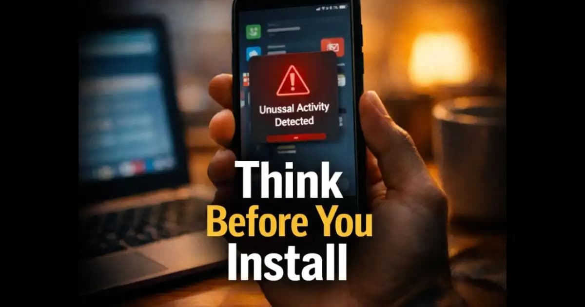 Checking mobile app permissions and developer details before installing an app on a smartphone