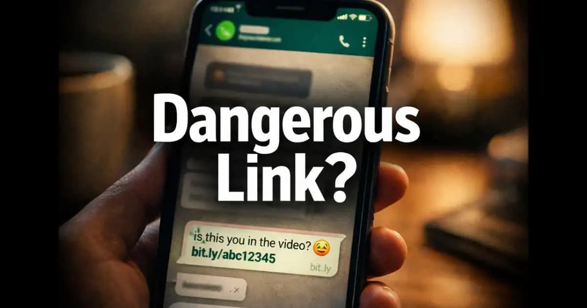 Smartphone user checking a message to identify suspicious links before clicking