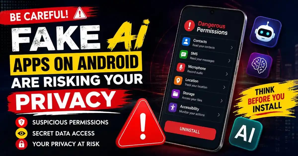 Fake AI apps Android privacy and dangerous permission warnings