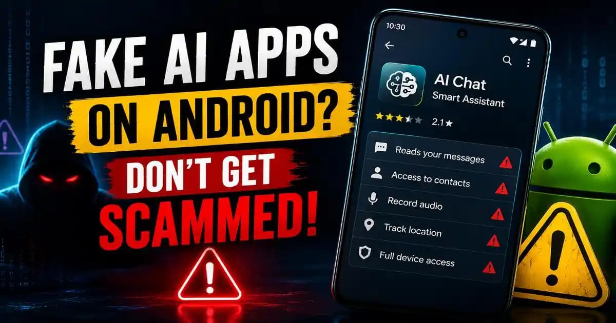 Fake AI apps on Android warning showing how to check if an AI app is safe