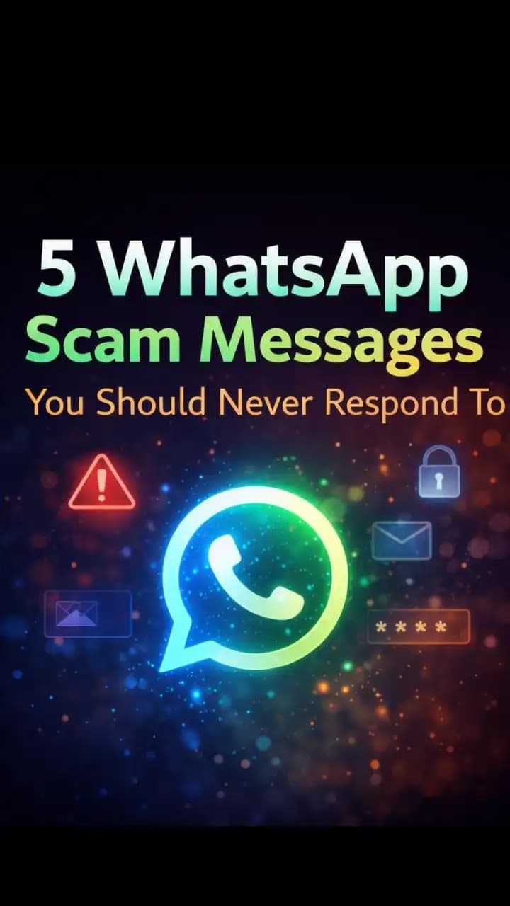 Educational web story explaining how to recognize WhatsApp scam messages and stay safe online