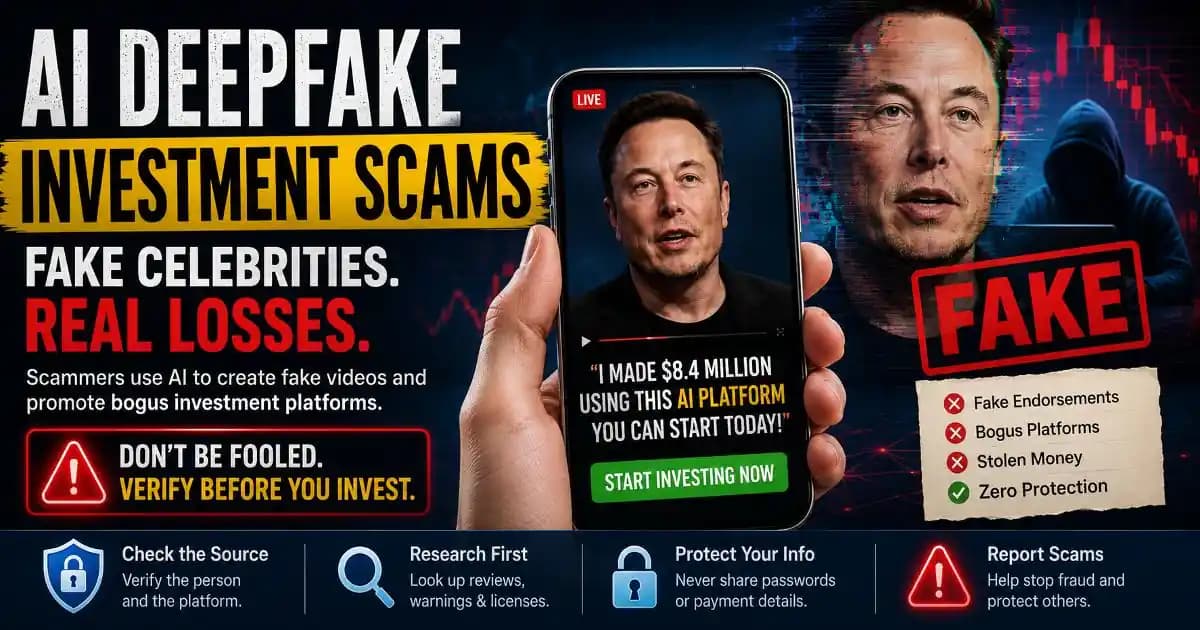 AI deepfake investment scams using fake celebrity endorsements