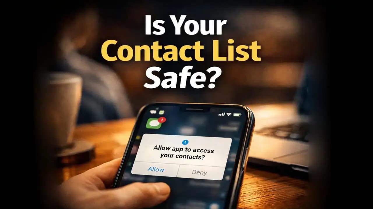 Apps requesting contact access on smartphone showing privacy risk warning