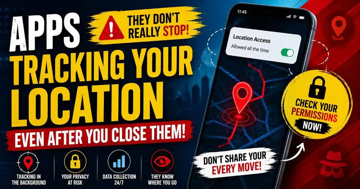 Apps tracking location in background on a smartphone even after being closed by the user