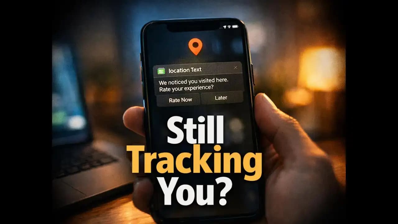 apps tracking location in background on smartphone screen with location icon active