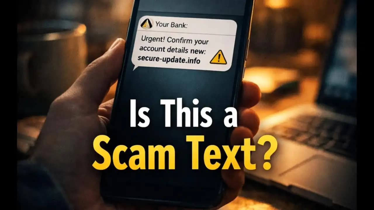 Example of a bank details SMS scam message asking users to confirm bank information