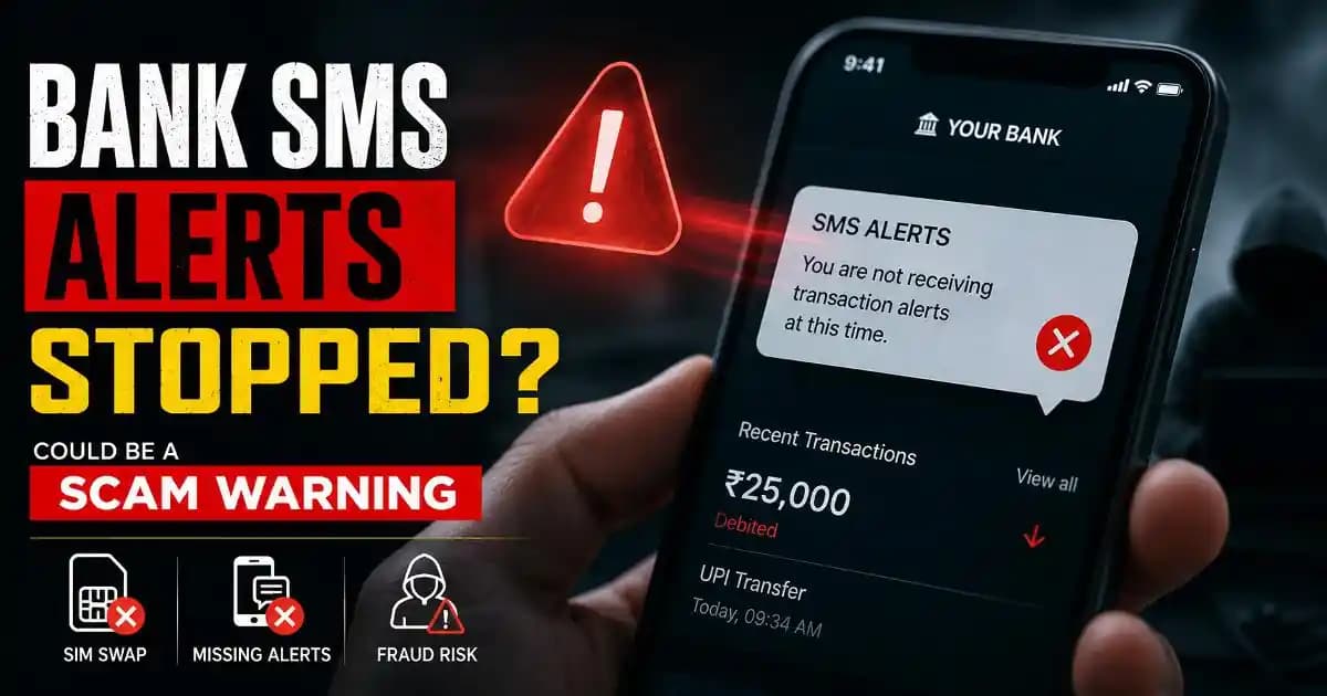 bank SMS alerts stopped scam warning displayed on smartphone banking app