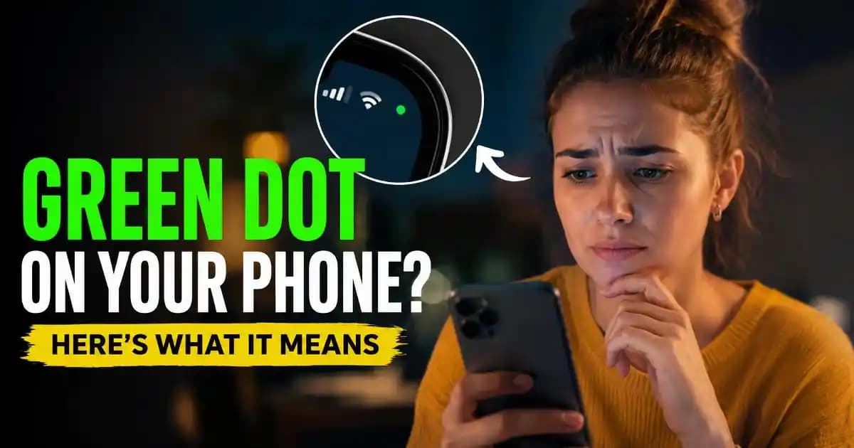 Green dot phone privacy indicator shown on a modern smartphone screen