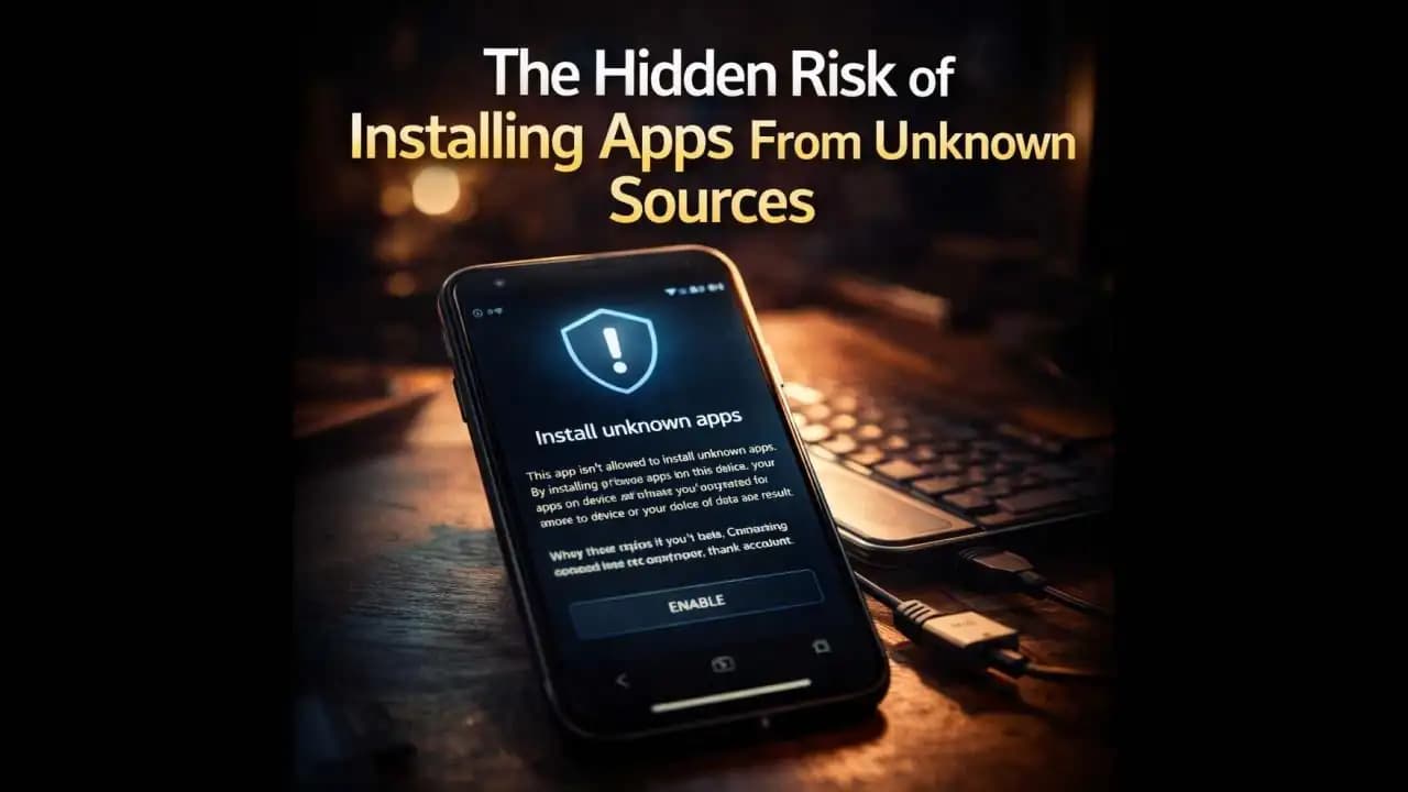 Android phone showing security warning about installing unknown apps