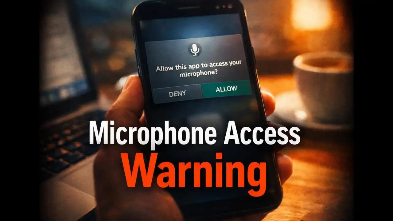 Smartphone showing microphone permission request popup on app install