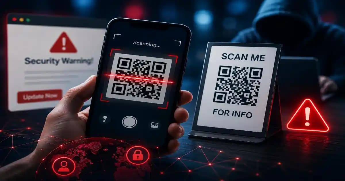 QR code scam showing what can happen after scanning a malicious QR code