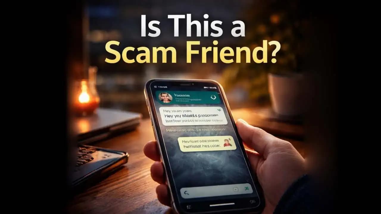 WhatsApp impersonation scam warning showing fake friend message requesting verification code