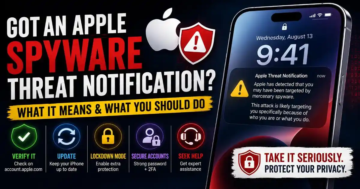 Apple spyware threat notification on iPhone Lock Screen and what to do