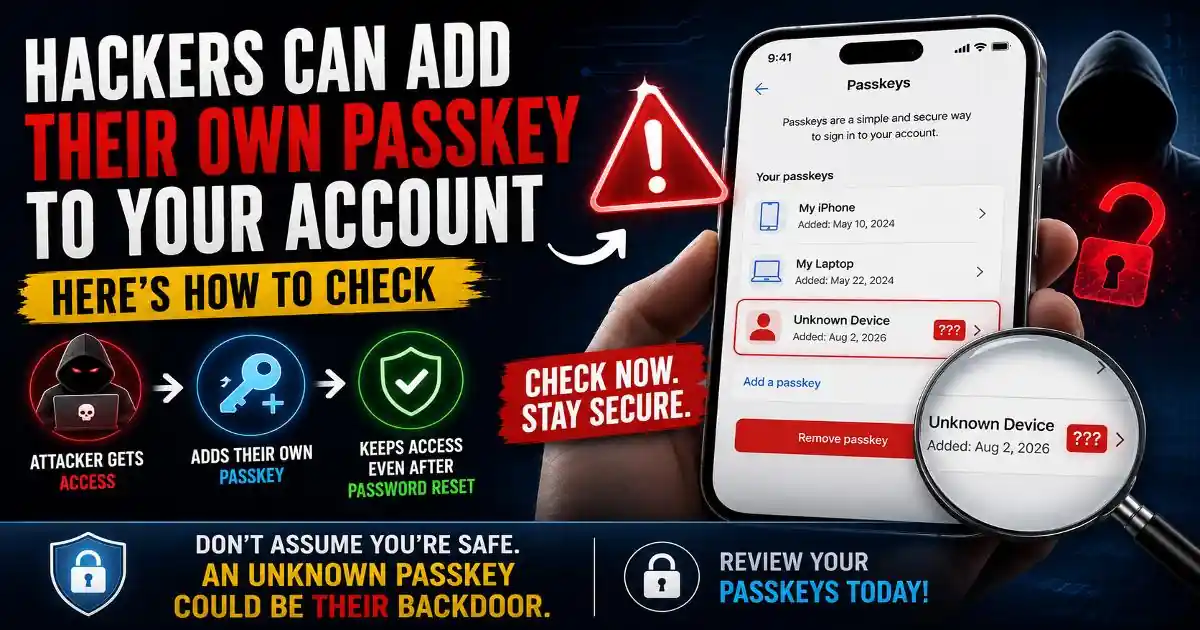 Unauthorized Passkey: Hackers Can Add Their Own to Your Account